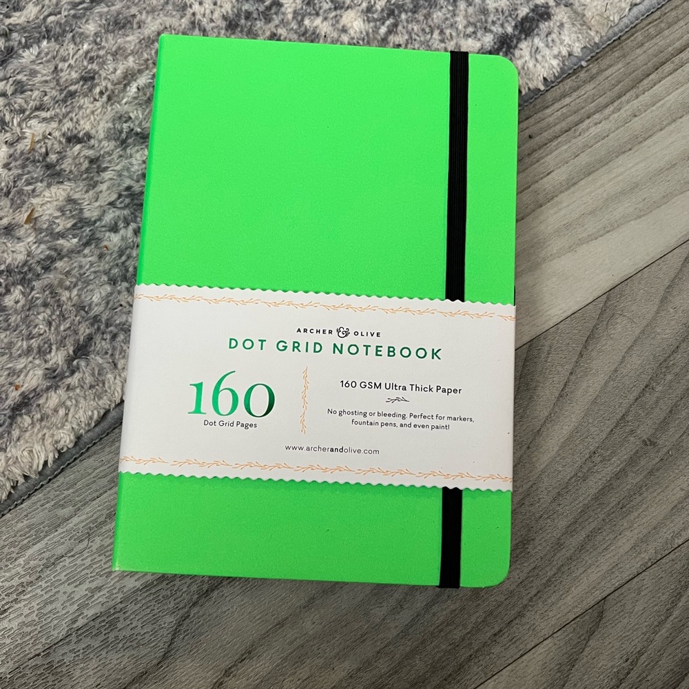 Archer & Olive Neon Green A5 Dot Grid Journal New